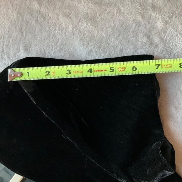 Vintage Liz Clairbone Medium Black Velvet Formal Dress Long Sweetheart Lady Like - Picture 4 of 15